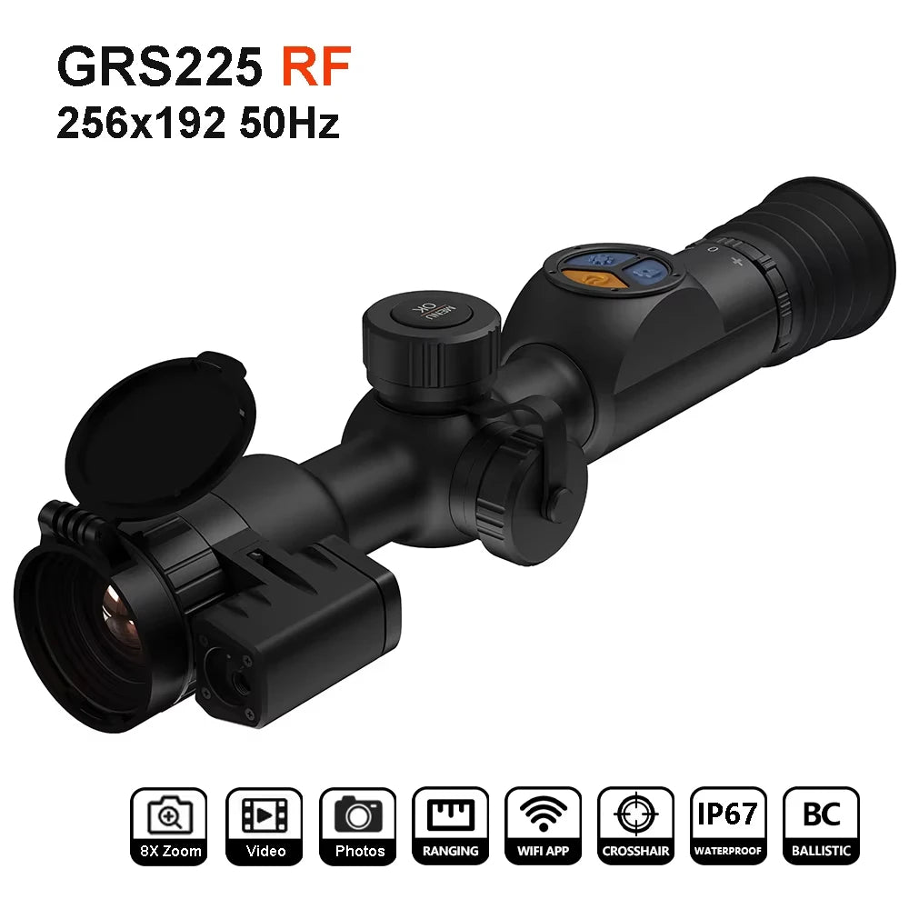 GOYOJO Thermal Imaging Scopes GRS225RF GRS225 Thermal Night Vision Scopes for Hunting 50Hz Thermal Imager Monocular with LRF WIFI Balli Calculator 8X Digital Zoom IP67 Long Range