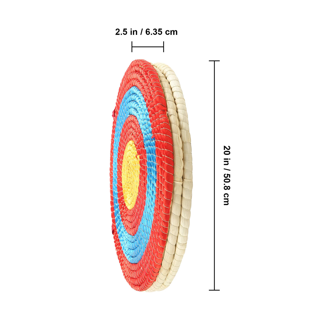 SucceBuy 20in Traditional Solid Straw Round Archery Target Shooting Bow Coloured Rope Target 3/5 Layer for Shooting Practice