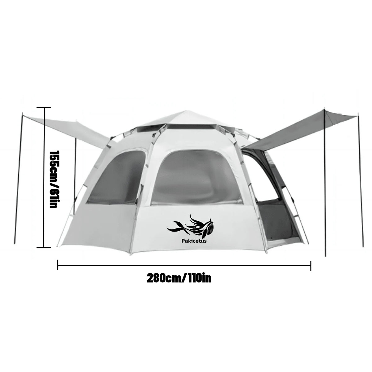 PAKICETUS Dome Camping Tent 2-5 Person Instant Setup 1 Minute Easy Assembly Double Doors Lightweight Portable Backpacking Tent for Outdoor Hiking