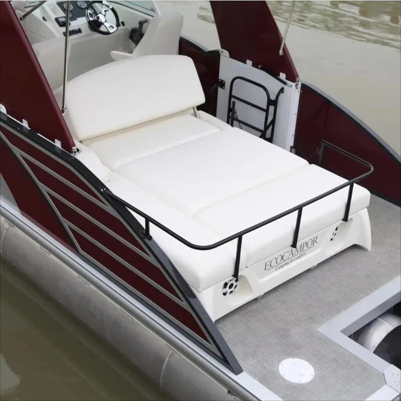 Customized 27ft Aluminium Sport Pontoon Drifting Boat for Outdoor Surfing Fiberglass Fishing Boat Outboard Welded Engine Sale