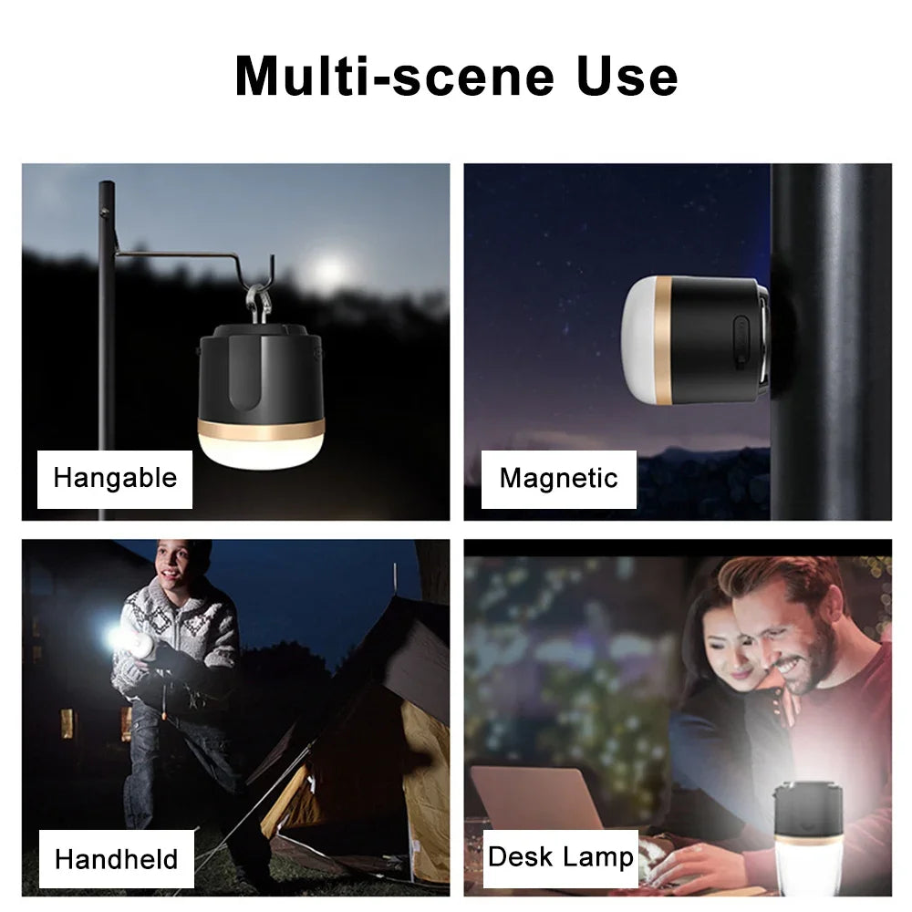 Portable Bright Rechargeable Camping Lantern 7200mAh LED Work Light with 4 Mode Waterproof Outdoor Emergency Lamp for Indoor Use