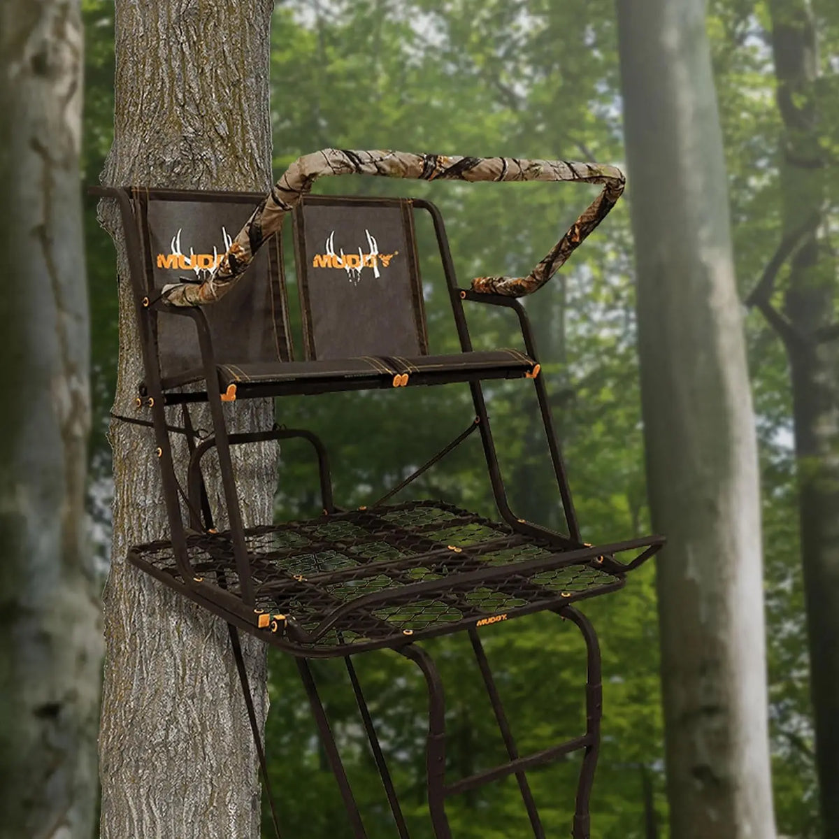 2-Person Ladder Tree Stand for Deer Hunting,17' Tall, Black, Custom