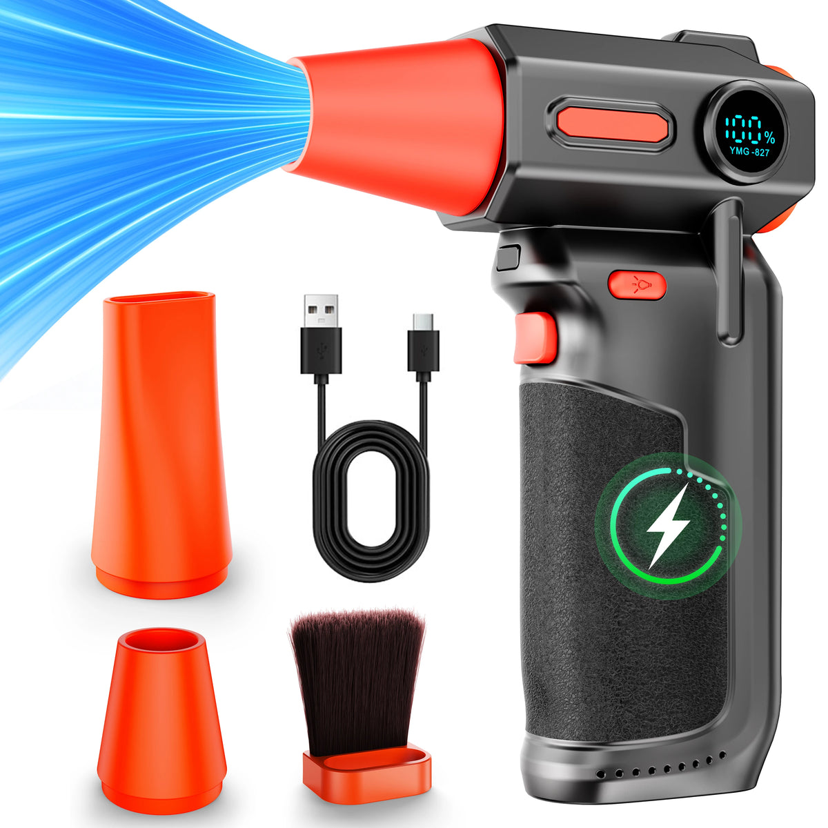 Turbo Fan Air Duster Air Blower Electric Dust Collector Hair Dryer Violent Jet Fan Cleaning Tools Universal Auto Accessories for Car Computer Keyboard Home Outdoors Camping