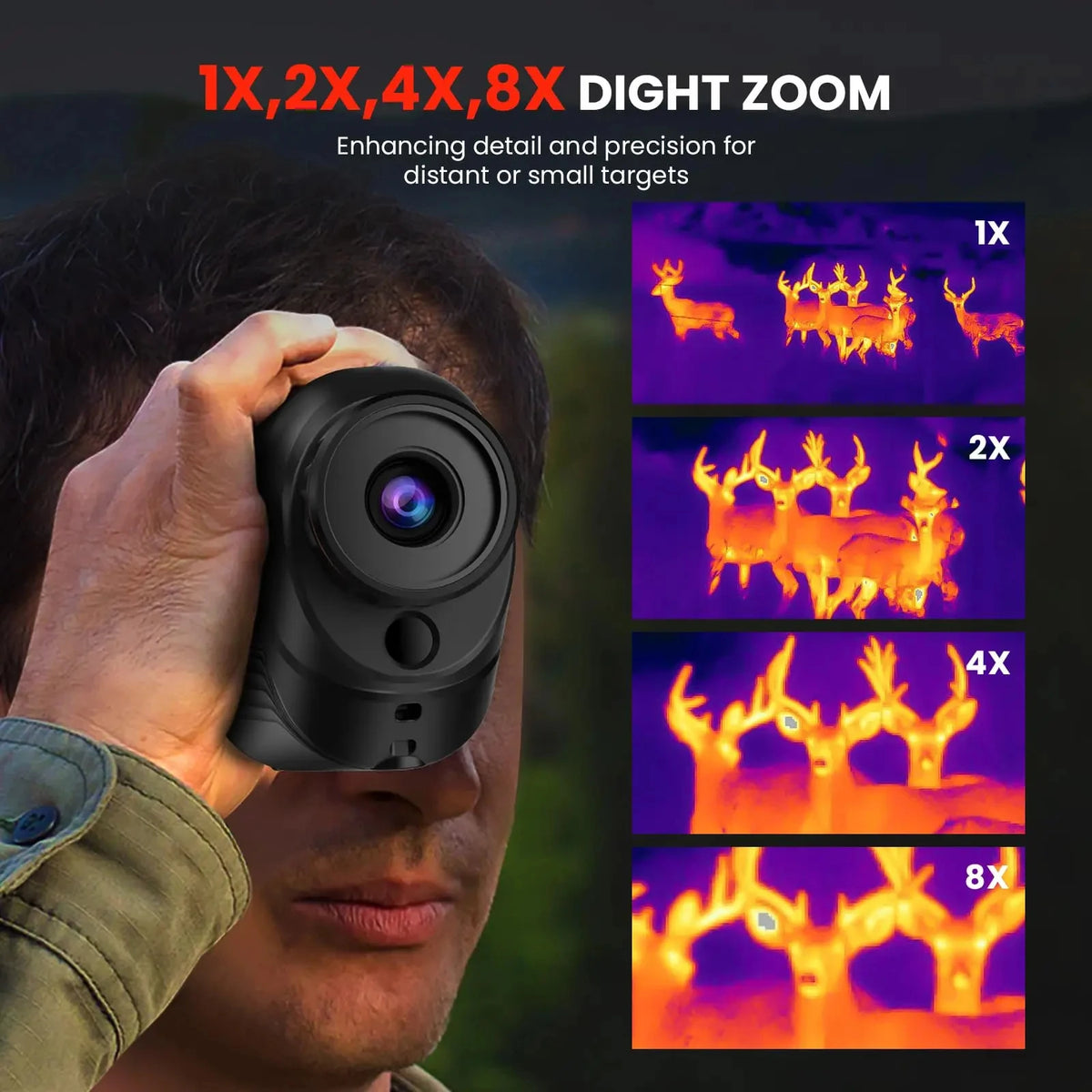 GOYOJO G325 Handheld Thermal Imaging Monocular, 384 x 288 IR Resolution, Supported Wireless Connection, 25mm 50Hz Thermal Night Vision with 6-8h Battery Life, IP65 Monocular for Hunting