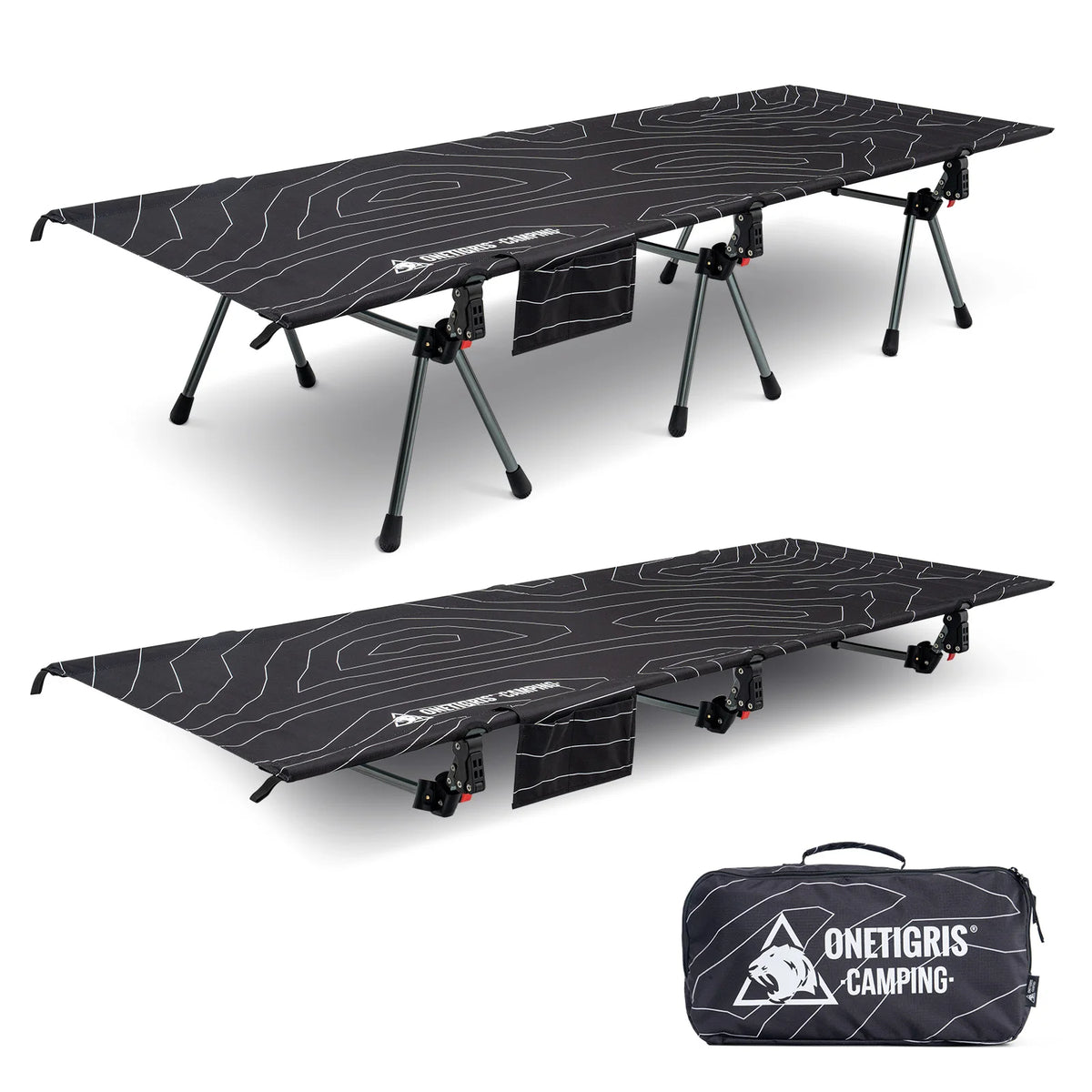 OneTigris Supranubis Camping Cot Ultralight Aluminum Alloy Folding Bed for Hiking Backpacking Travel Car Trips Sleeping Cot