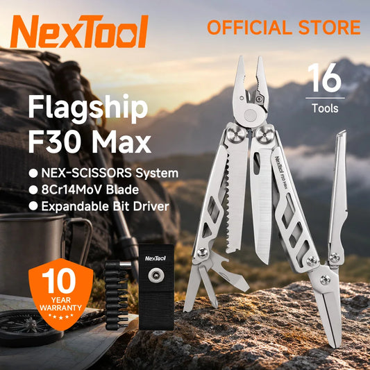 NexTool Flagship F30 Max 16-in-1 Multitool Pliers with Bit Set, Heavy Duty EDC Tools for Outdoor Survival Camping Hiking Repair