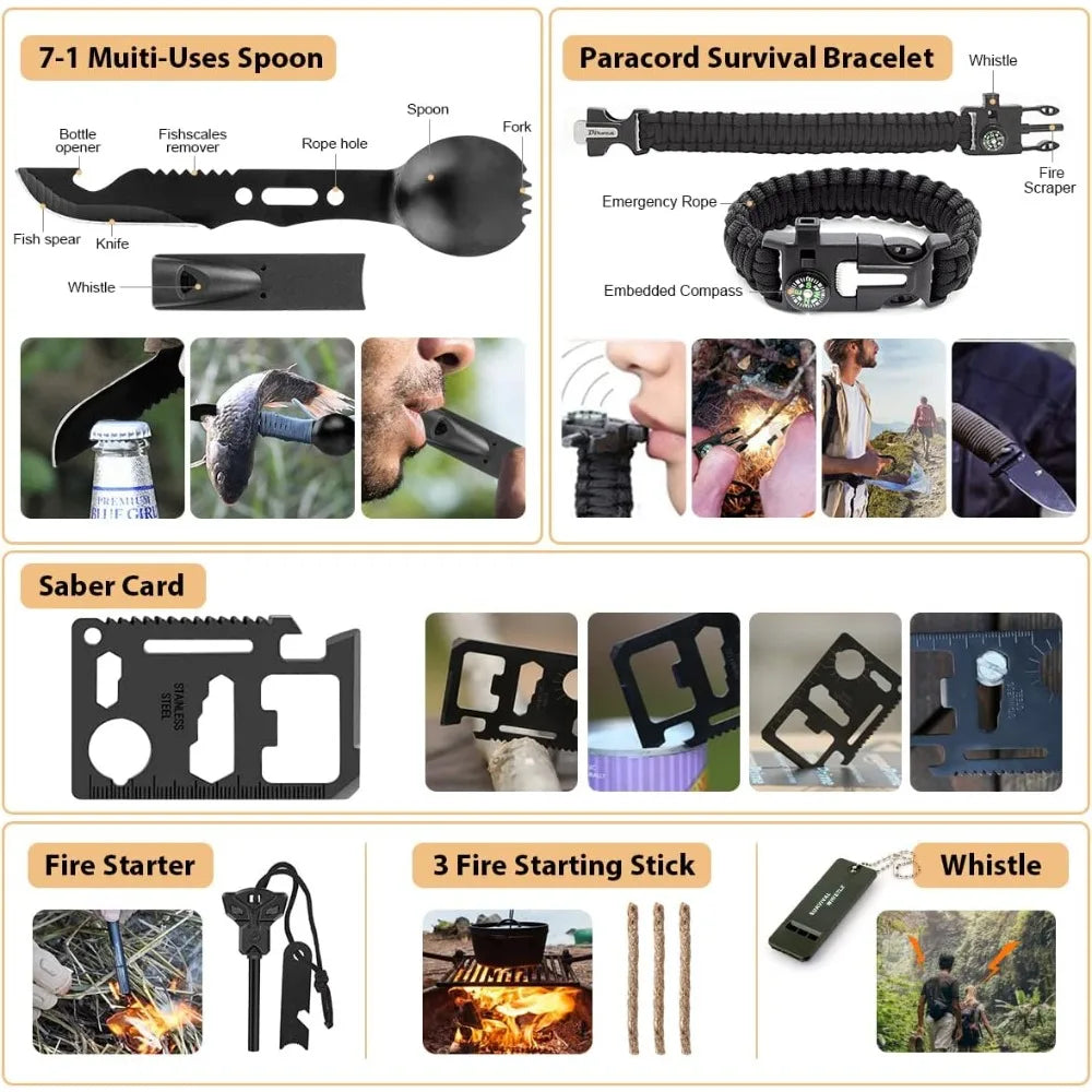 Accessories 250Pcs Survival Gear First Aid Kit with Emergency Tent and Molle Compatible Bag for Outdoor Adventure Hiking Hunting