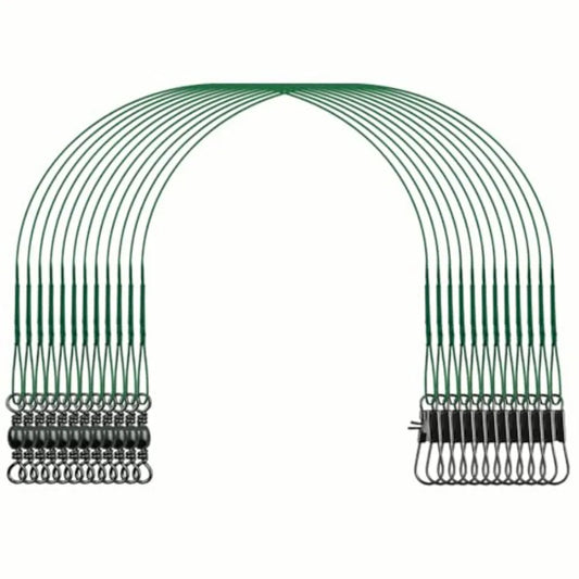 Fishing Wire Leaders 60PCS - 7in/9in/12in Stainless Steel Leaders with Swivels and Snaps for Bass, Pike, Catfish, Carp, Walleye