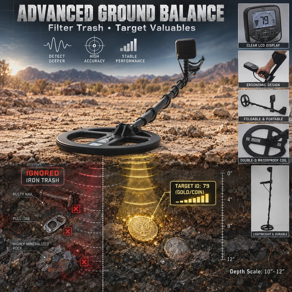 Z60 Metal Detector for Adults 14" Detection Depth Metal Detector Kit High Frequency 19.23kHz Gold Detector,With Ground Balance,High Accuracy Double-D Waterproof Coil for Beach,Advanced Pro Chip Gold Detector with LCD, IP68 Wa