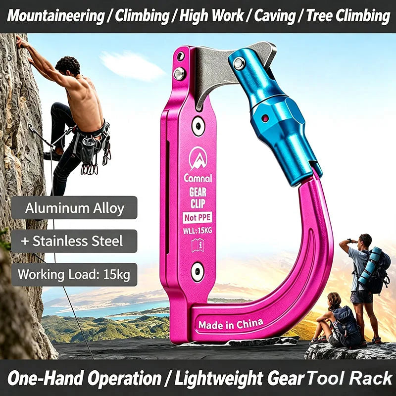 Metal Carry Clip Accessory Holder Clip for Caving and Rock Climbing, Screw Gate Hanging Clip for Hiking Camping and Small Item S