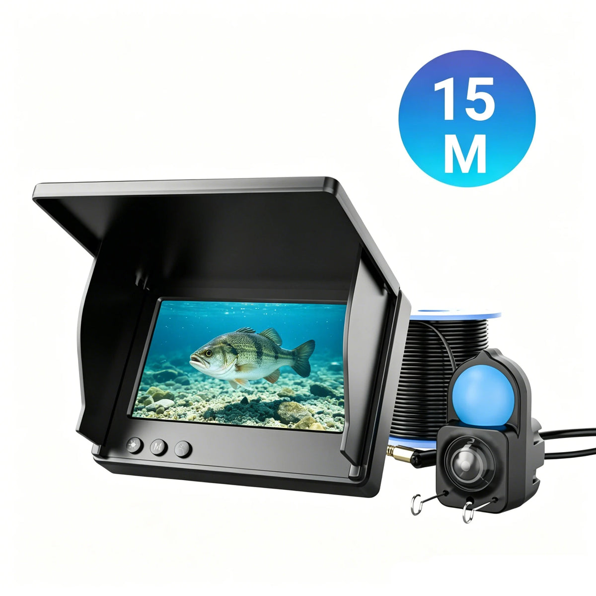 Underwater Fishing Camera HD 1080P 4.3" Monitor Fish Finder with 15M 30M Cable Night Vision for Ice Lake Fishing