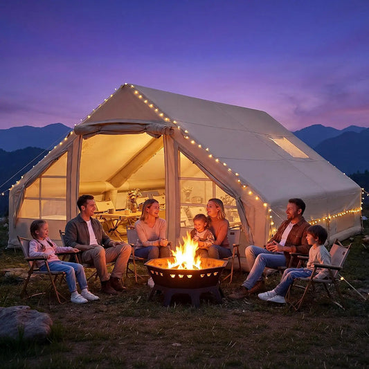 Inflatable Tent for Camping, All-Weather Blow Up Tent with Pump, Glamping Tent with Mesh, Quick Setup Waterproof Oxford, Custom