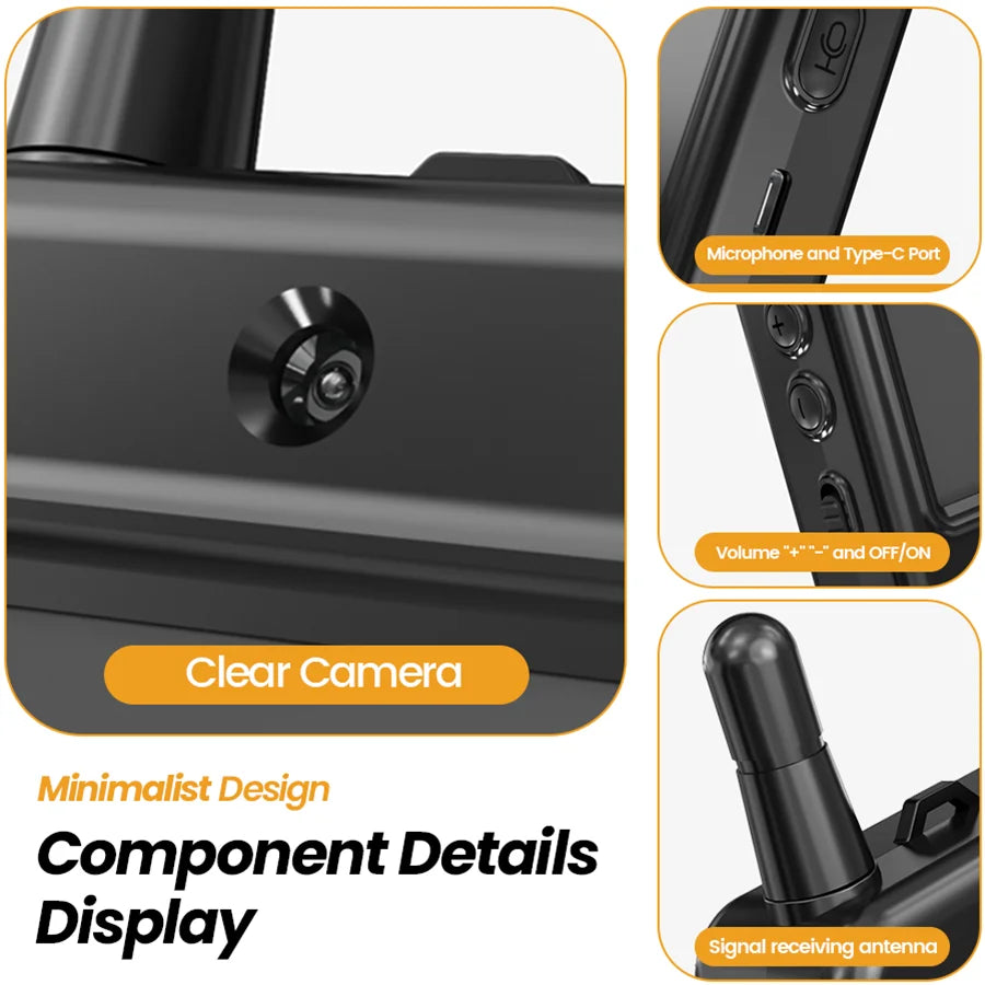 Video Walkie Talkies, Rechargeable 2-Way Video Intercom with Built-in Camera & Display Screen, Portable Walkie Talkie 2-Pack with Carrying Straps for Camping, Hiking & Outdoor Adventures