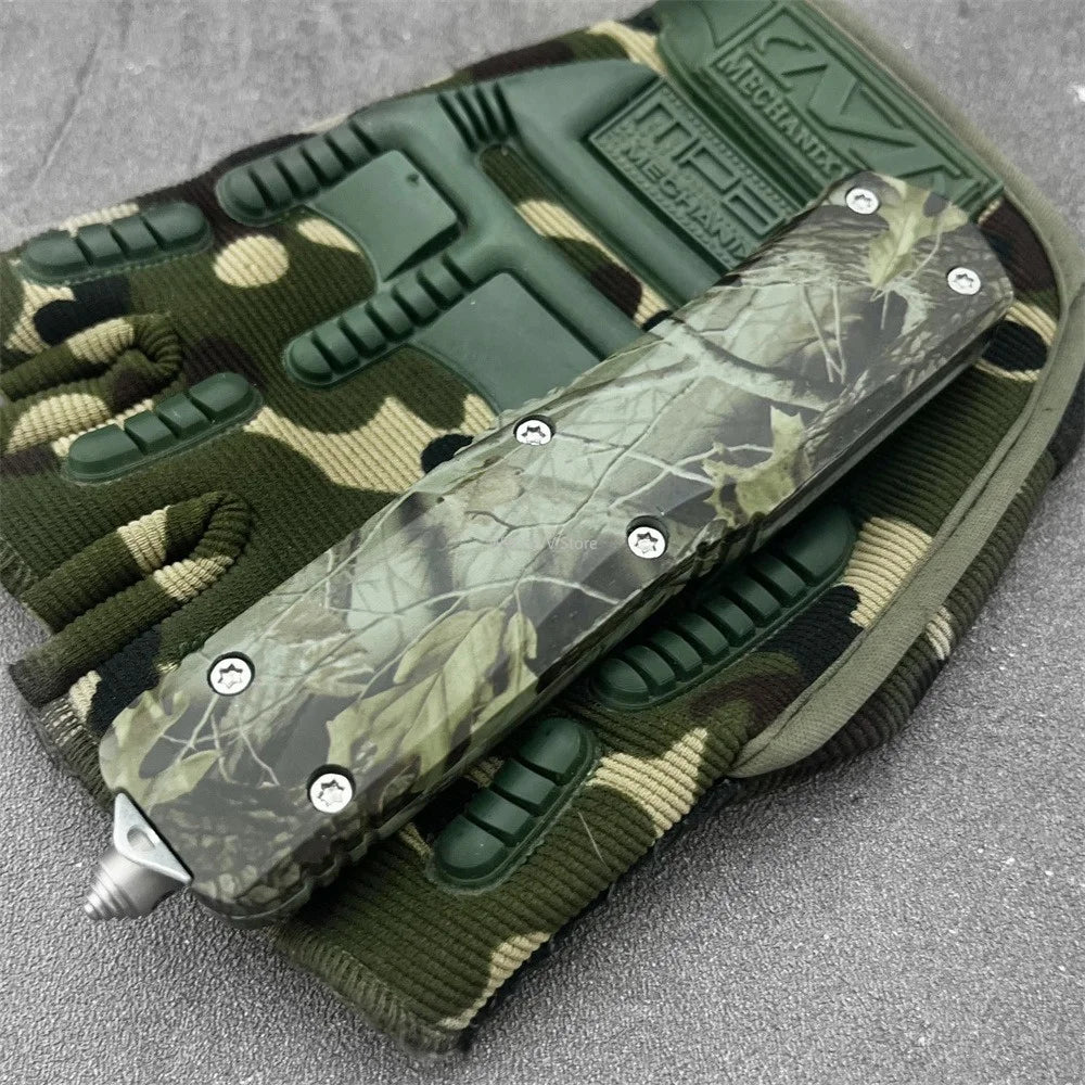 Multi-functional Pocket Folding Knife 440c Blade Green Zinc Alloy Handle with Pocket Clip Portable Outdoor Fruit Knife Camping Fishing Hunting Tool