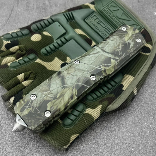 Multi-functional Pocket Folding Knife 440c Blade Green Zinc Alloy Handle with Pocket Clip Portable Outdoor Fruit Knife Camping Fishing Hunting Tool
