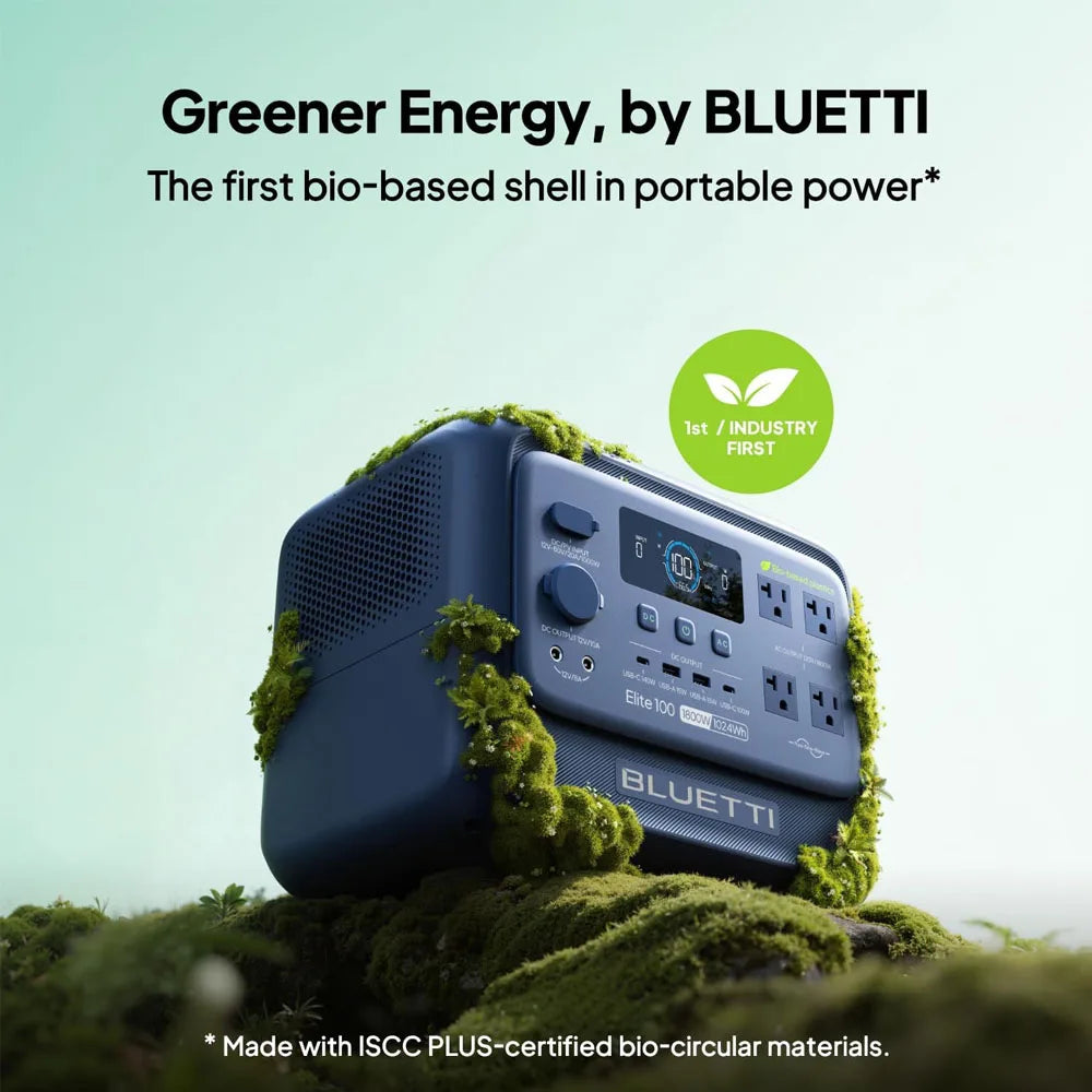 【Renew】BLUETTI Elite 100 V2 Portable Power Station 1800W 1024Wh LiFePO4 Battery Solar Generator Fast Charging UPS Backup Power For Camping RV Road Trip Home Emergency Off Grid Outdoor Use Low Noise Multiple Output Ports L