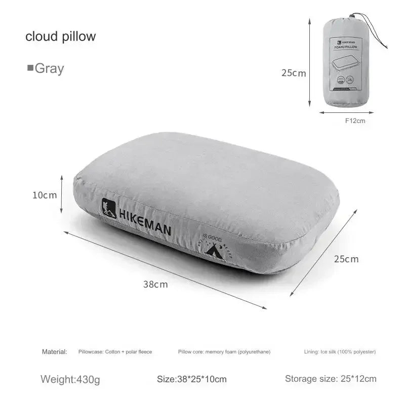 Hikeman Memory Foam Camping Pillow Cervical Slow Rebound Pillow Portable Outdoor Hiking Travel Tourist Sleeping Pillows
