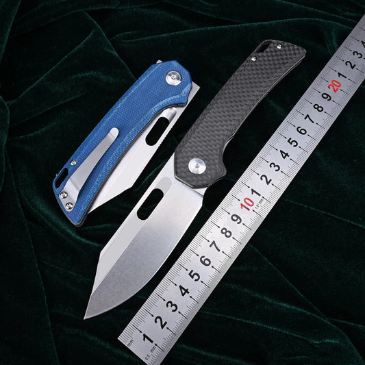 LOVOVOO Overlord Flipper Folding Knife 14C28N Blade CF Handle Outdoor Hunting Camping Survival Kitchen Fruit Pocket EDC Tools