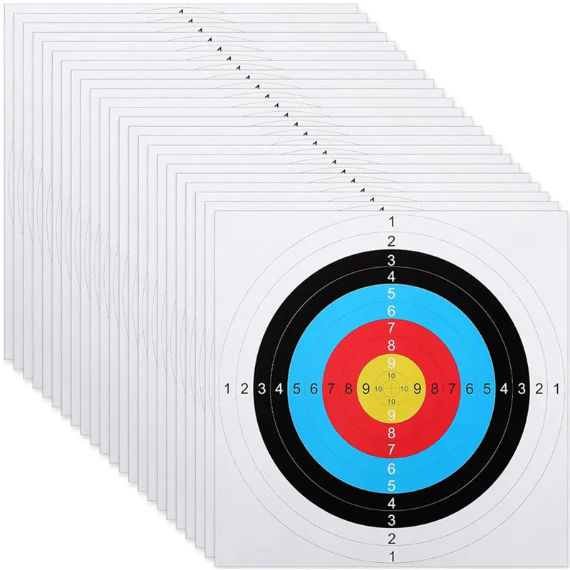 10/50Pc 40x40cm Paper Shooting Range Targets Bullseye Archery Practice Training Bow Arrow Darts Papers Hunting Shoot Accessories