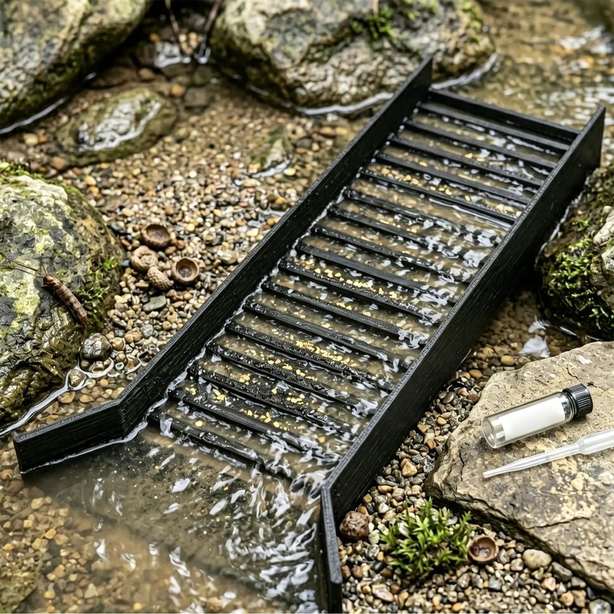 Manual Outdoor Gold Panning Sluice Handheld Fine Gold Capture River Gold Mining Sluice Tool Gold Panning Sluice Box