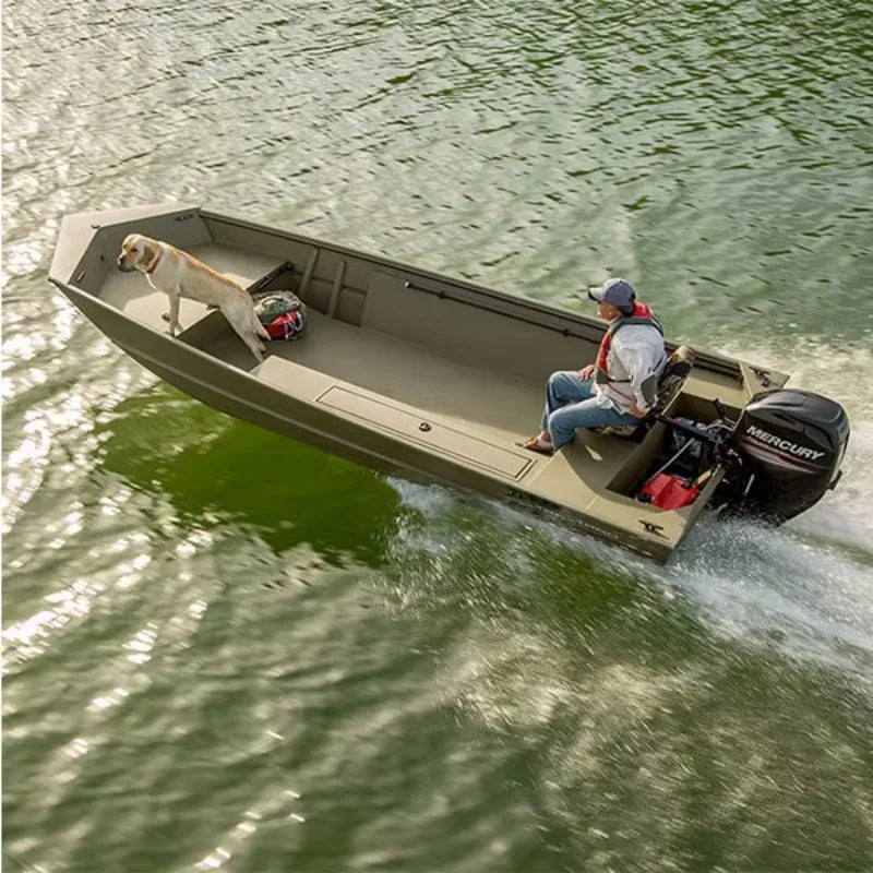 Customized New 10-12 Foot Aluminium V Hull/Head Flat Bottom Jon Fishing Boat With Side Console for Sports With Outboard Engine