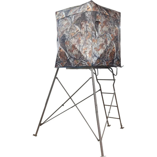 6 Foot Elevated Tripod Hunting Blind, 2 Person Stand with 4 x 4 Platform for Deer, Antelope and Elk