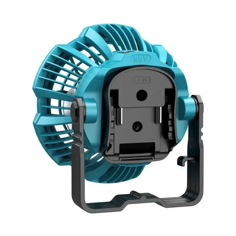 Portable Fan for Makita 18V Lithium-ion Battery Fan with 9W LED Work Light Personal Handheld Operated Fan with Hook for Camping