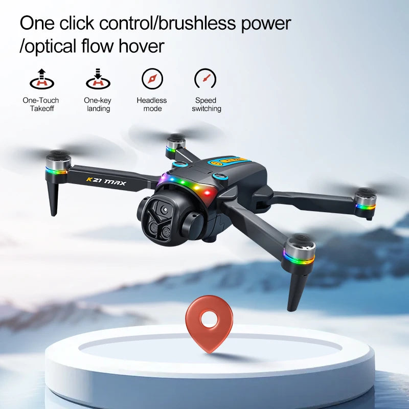 K21MAX Drone with 4.3" Screen Remote Controller, FPV Quadcopter with Optical Flow Hover & Auto Return-to-Home, Portable RC Drone for Beginners