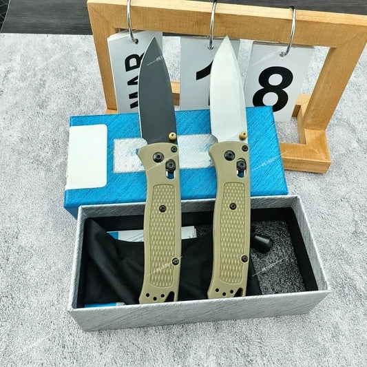 BM 535 Durable Pocket Knife with Self-locking Landing Blade, V-shaped Grinding Edge and Thumb Clip, Ergonomic Handle, Suitable for Camping, Fishing, Men's Gift