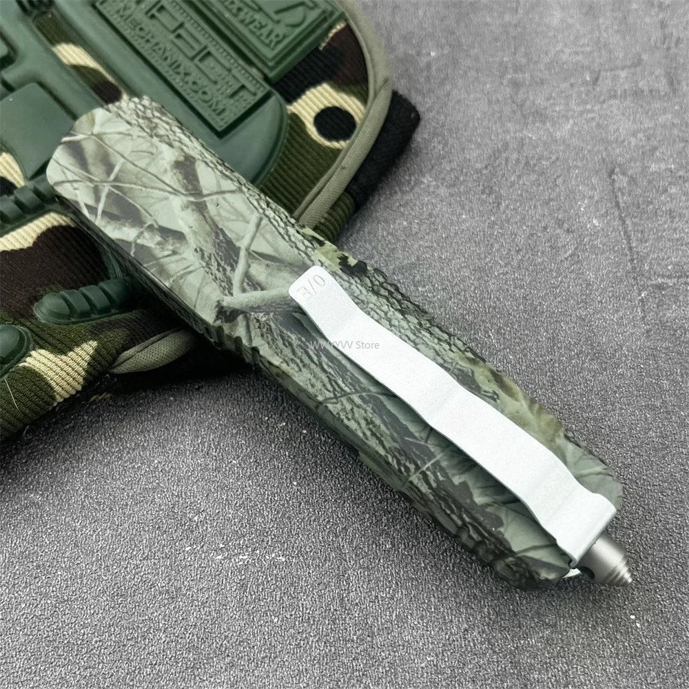 Multi-functional Pocket Folding Knife 440c Blade Green Zinc Alloy Handle with Pocket Clip Portable Outdoor Fruit Knife Camping Fishing Hunting Tool