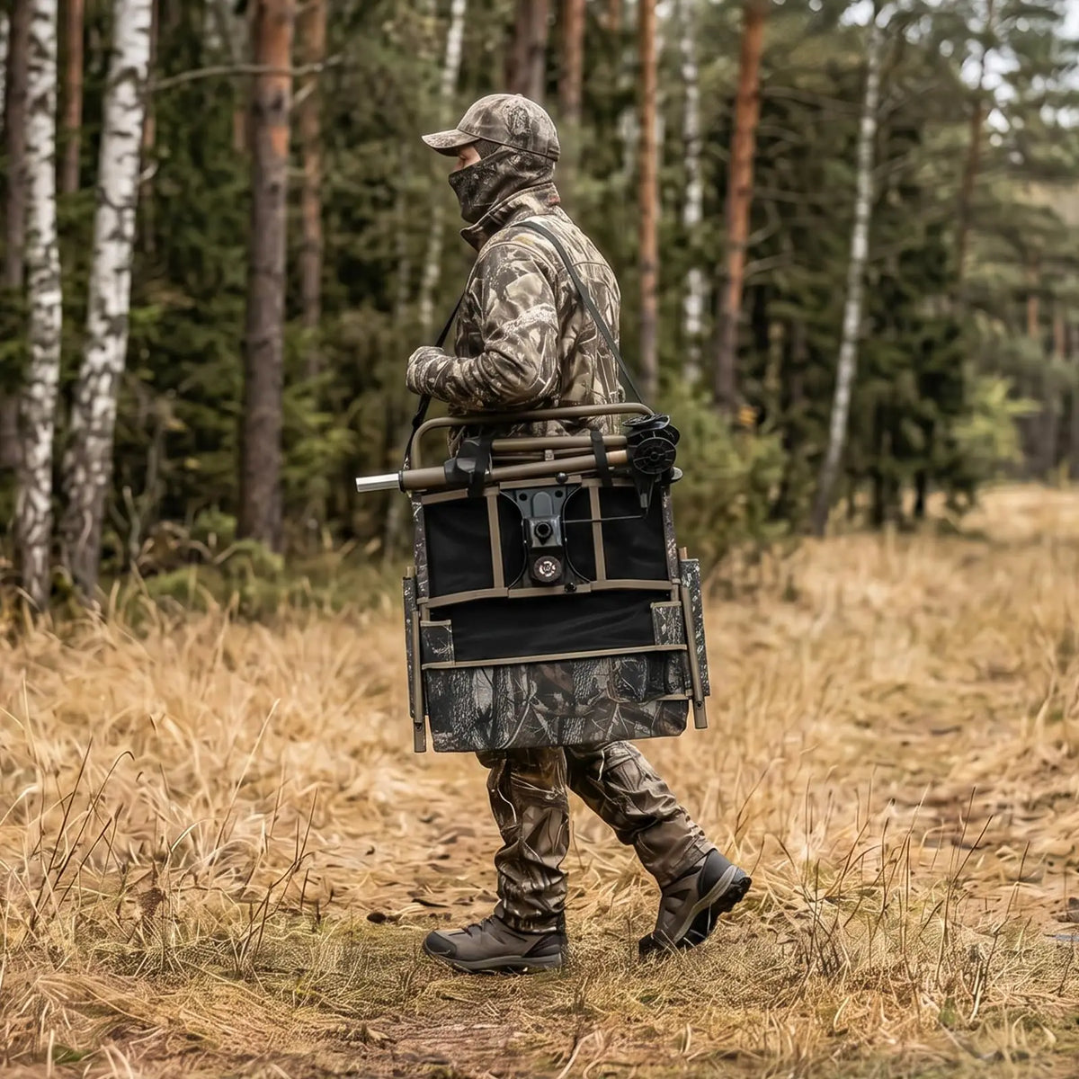 Portable Camouflage Folding Outdoor Activity Chair - Lightweight Camping Seat, Stainless Steel Frame, Durable Fabric, Easy Carry - Army Green Camouflage