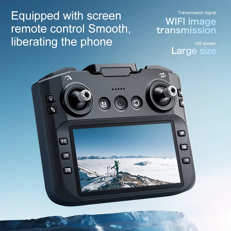 K21MAX Drone with 4.3" Screen Remote Controller, FPV Quadcopter with Optical Flow Hover & Auto Return-to-Home, Portable RC Drone for Beginners