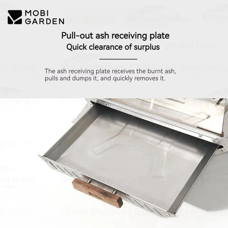 MOBI GARDEN Outdoor Camping Firewood Stove Burning Fire Platform 5.7KG Stove Cooking Tea Stainless Steel Heating Bonfire Rack