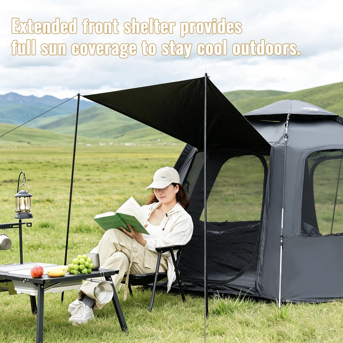 PAKICETUS Dome Camping Tent 2-5 Person Instant Setup 1 Minute Easy Assembly Double Doors Lightweight Portable Backpacking Tent for Outdoor Hiking