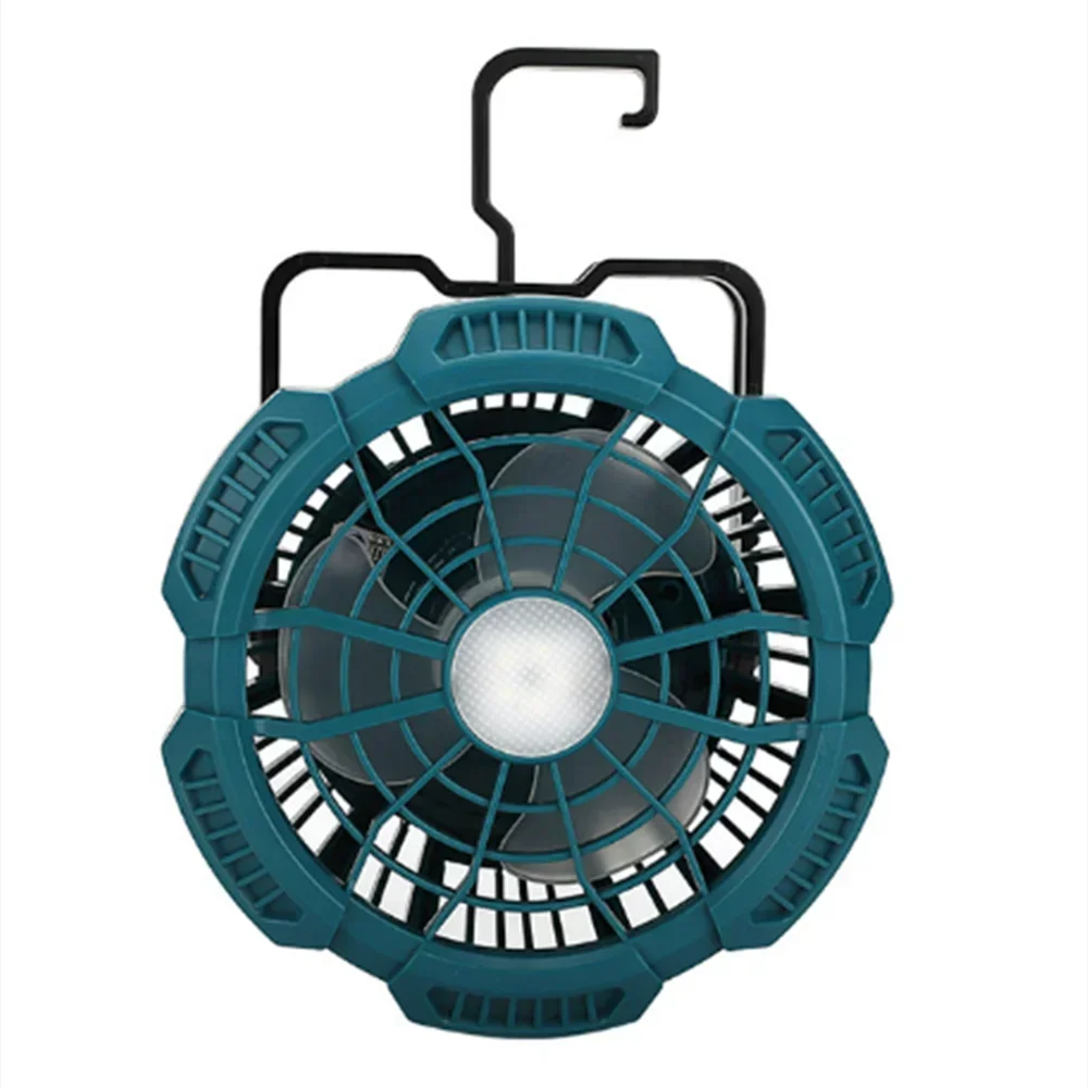 Portable Fan for Makita 18V Lithium-ion Battery Fan with 9W LED Work Light Personal Handheld Operated Fan with Hook for Camping