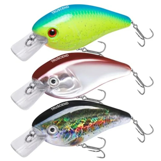 Easy Catch Crankbait with BKK Hooks, Shallow or Deep Diving Crank Bait Fishing Lures for Bass Pike Walleye