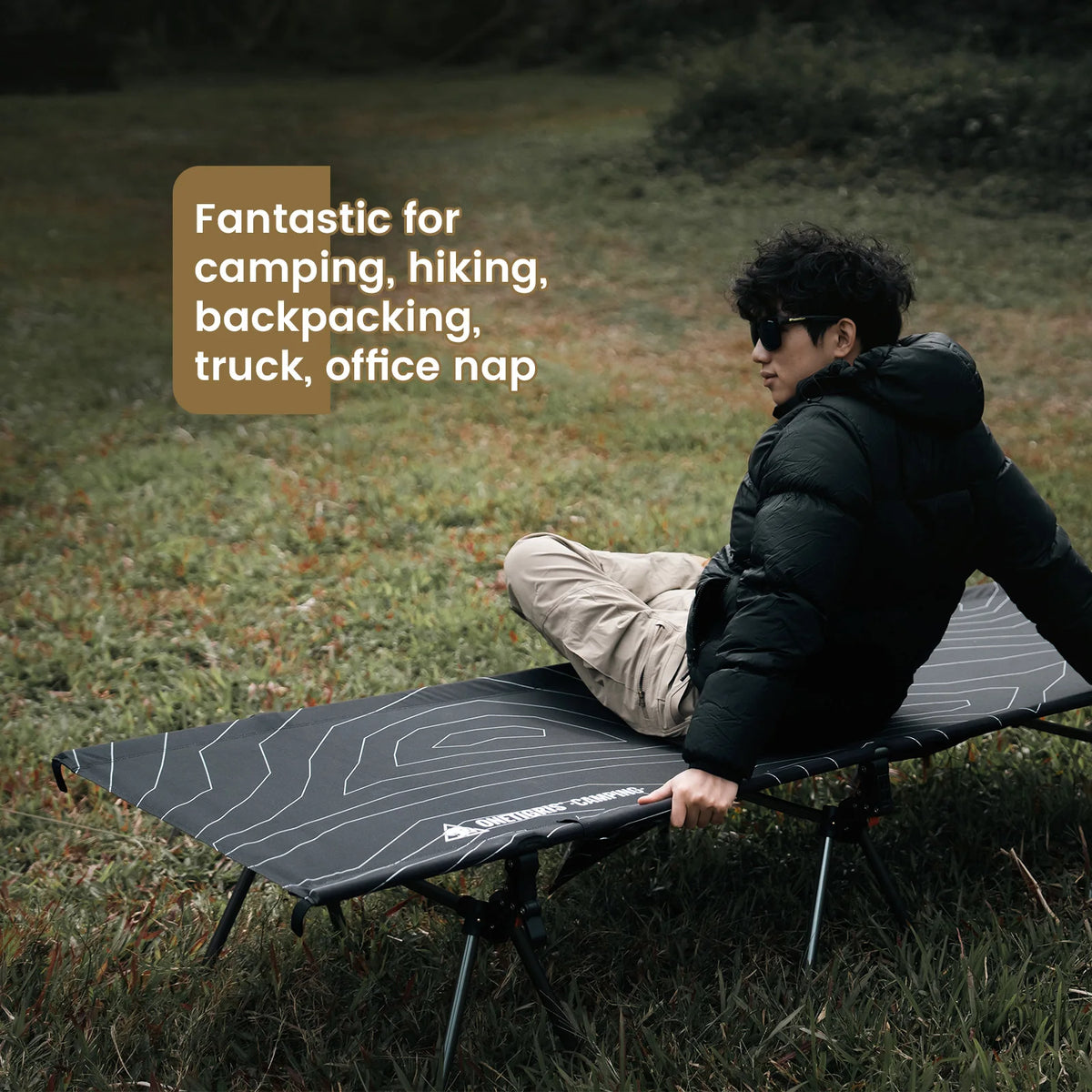 OneTigris Supranubis Camping Cot Ultralight Aluminum Alloy Folding Bed for Hiking Backpacking Travel Car Trips Sleeping Cot