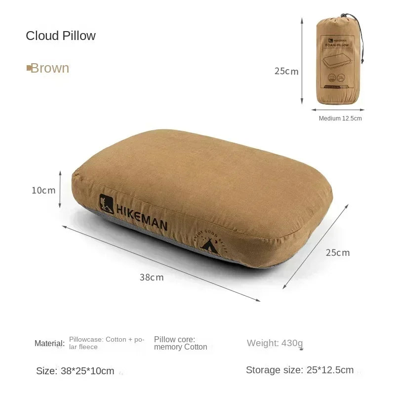 Hikeman Memory Foam Camping Pillow Cervical Slow Rebound Pillow Portable Outdoor Hiking Travel Tourist Sleeping Pillows