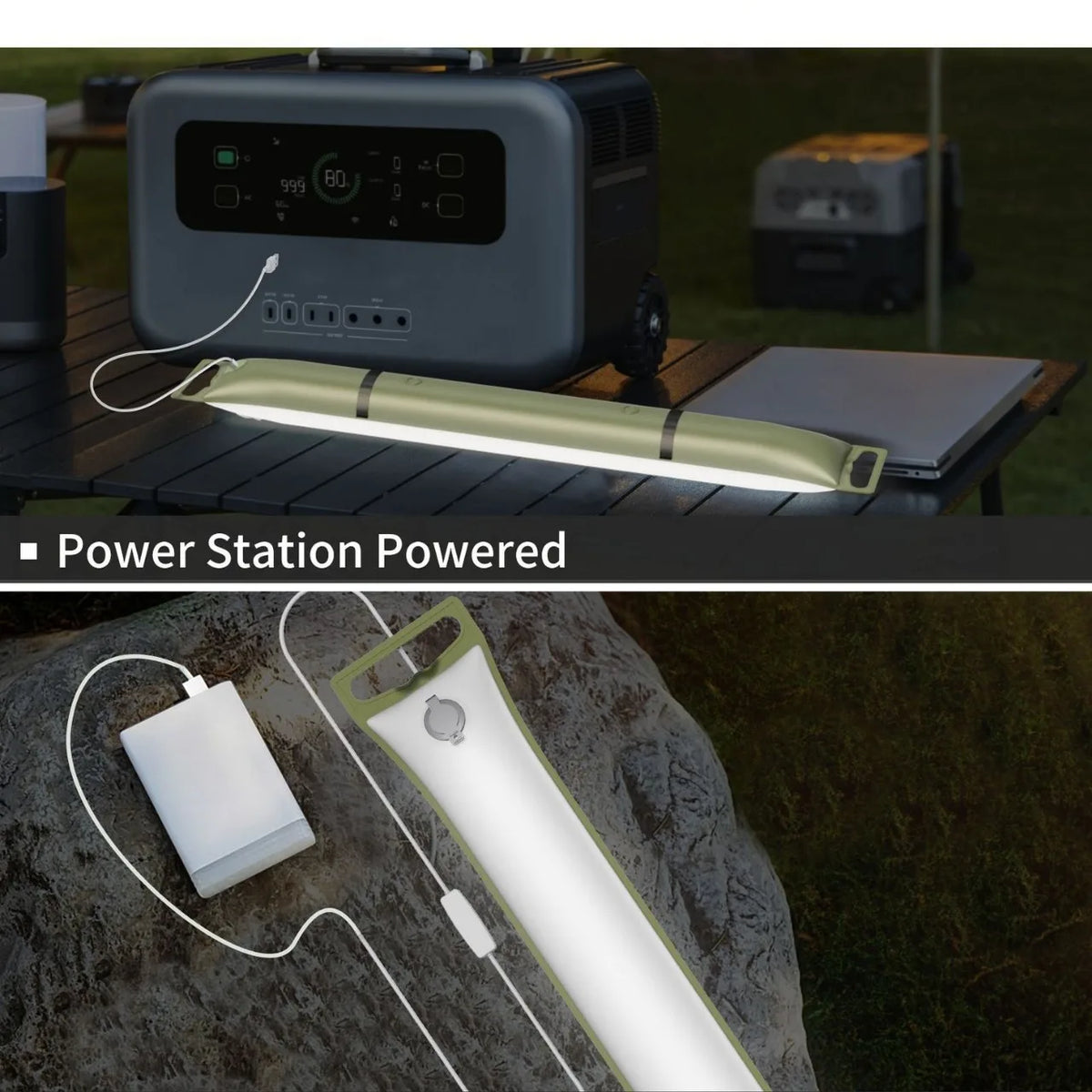 Ztarx Solar LED Tube Light Built-in Battery Inflatable IP66 Waterproof Folding Magnetic Fill Light for Car Camping USB Charging