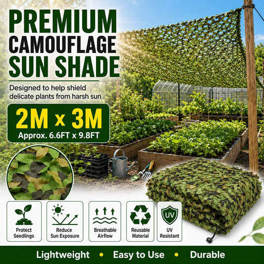 2*3M Camouflage Netting Military Camo Net Hunting Blind Sunshade Car Cover UV Protection Outdoor Shade Mesh for Camping Garden Patio Vehicle Cover Tactical Decor Photography Hide Shelter Lightweight Durable Cuttable Camo Scre