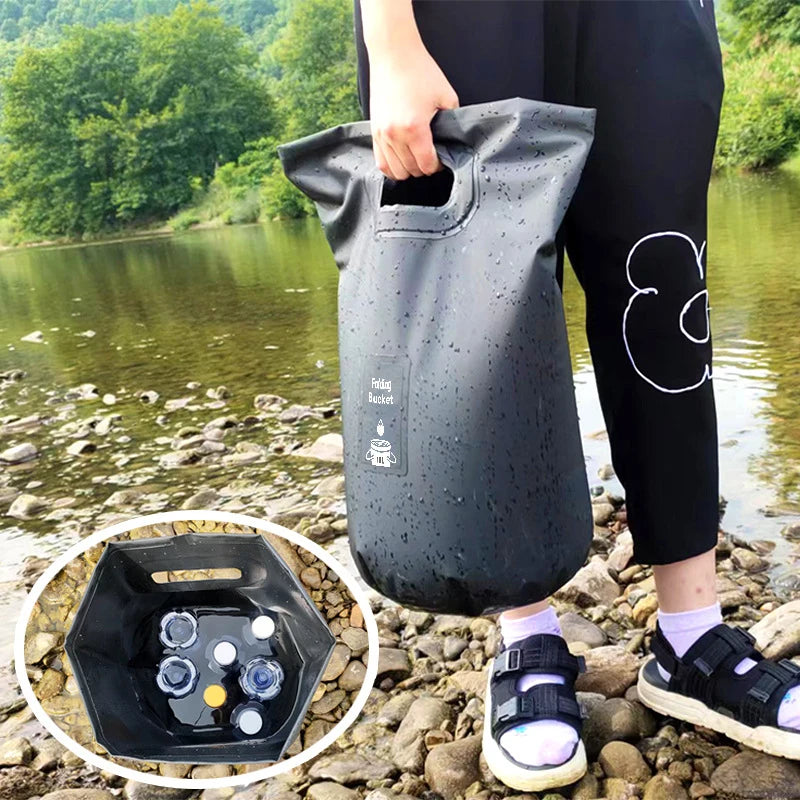 Foldable Outdoor Water Bucket Portable for Camping Picnic Fishing Travel - Convenient Storage And Easy Carry