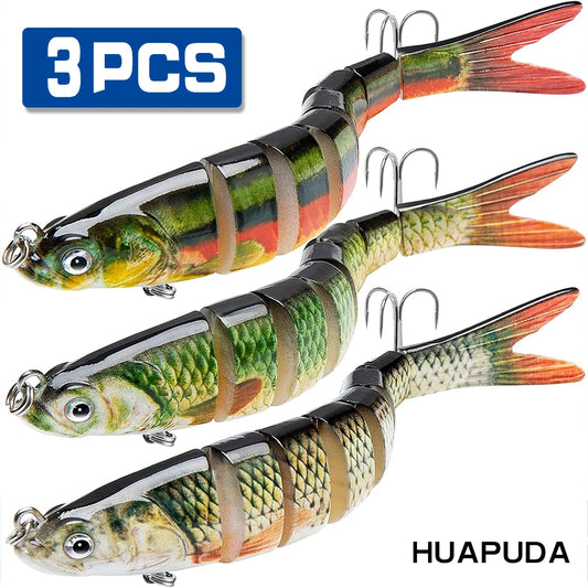 Fishing Lures 3 Pack Crank Baits for Slow Sinking Glide and Swim and Lifelike Bait for Saltwater and Freshwater Trout