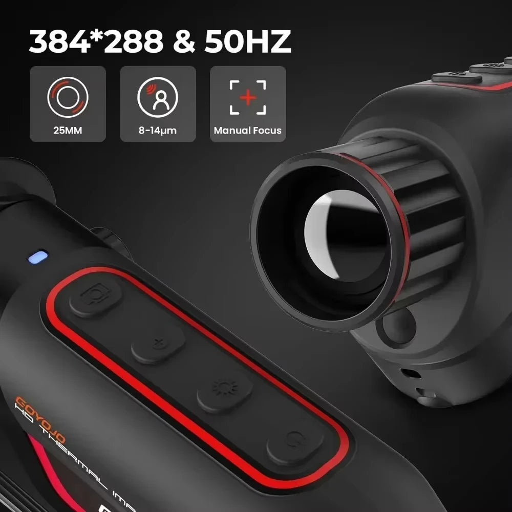 GOYOJO G325 Handheld Thermal Imaging Monocular, 384 x 288 IR Resolution, Supported Wireless Connection, 25mm 50Hz Thermal Night Vision with 6-8h Battery Life, IP65 Monocular for Hunting