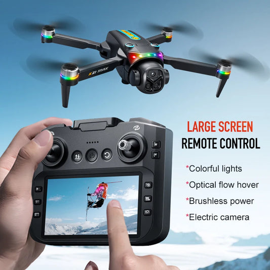 K21MAX Drone with 4.3" Screen Remote Controller, FPV Quadcopter with Optical Flow Hover & Auto Return-to-Home, Portable RC Drone for Beginners