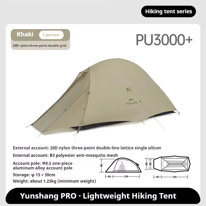 Naturehike Cloud Up Pro Tent 1/2/3 Person Lightweight 20D Nylon Waterproof Outdoor Camping Hiking Backpacking Ultralight Tent