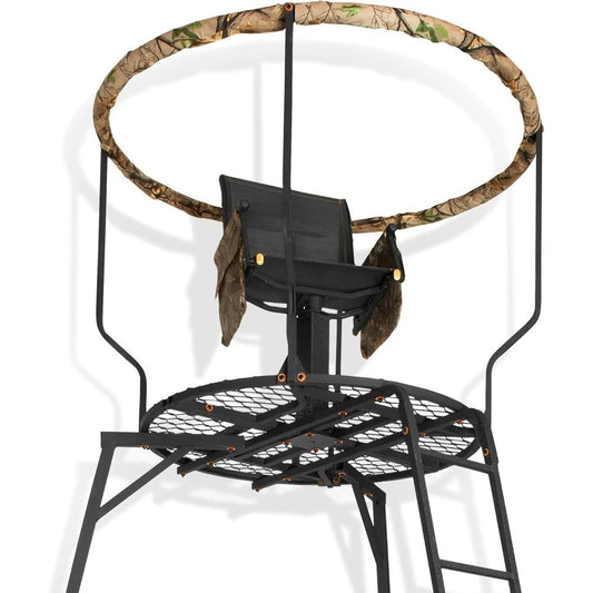 16 ft Hunting Tripod Stand, 1-Person Liberty Steel Deer Seat, Elevated Shooting Platform