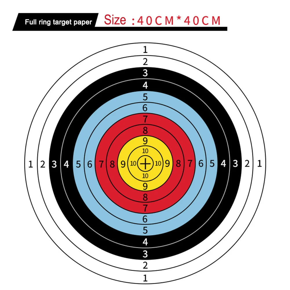 10/50Pc 40x40cm Paper Shooting Range Targets Bullseye Archery Practice Training Bow Arrow Darts Papers Hunting Shoot Accessories