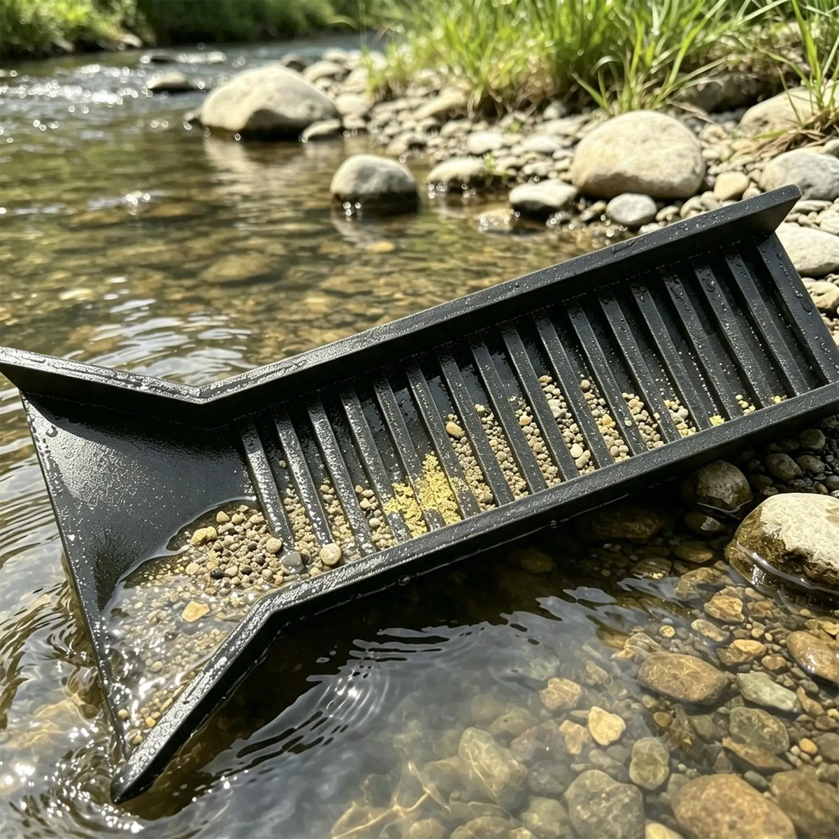Manual Outdoor Gold Panning Sluice Handheld Fine Gold Capture River Gold Mining Sluice Tool Gold Panning Sluice Box