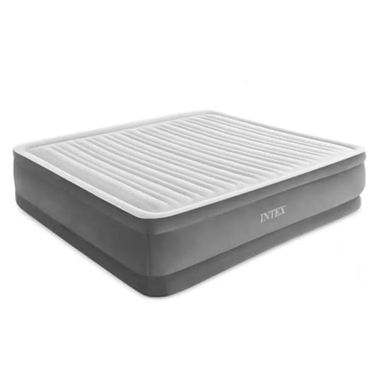 King Size Air Mattress for camping travel, PVC material, gray color, 18in height with built-in pump and Dura-Beam elevated prem