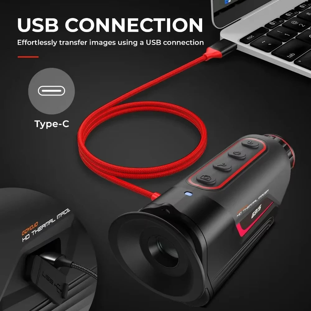 GOYOJO G325 Handheld Thermal Imaging Monocular, 384 x 288 IR Resolution, Supported Wireless Connection, 25mm 50Hz Thermal Night Vision with 6-8h Battery Life, IP65 Monocular for Hunting